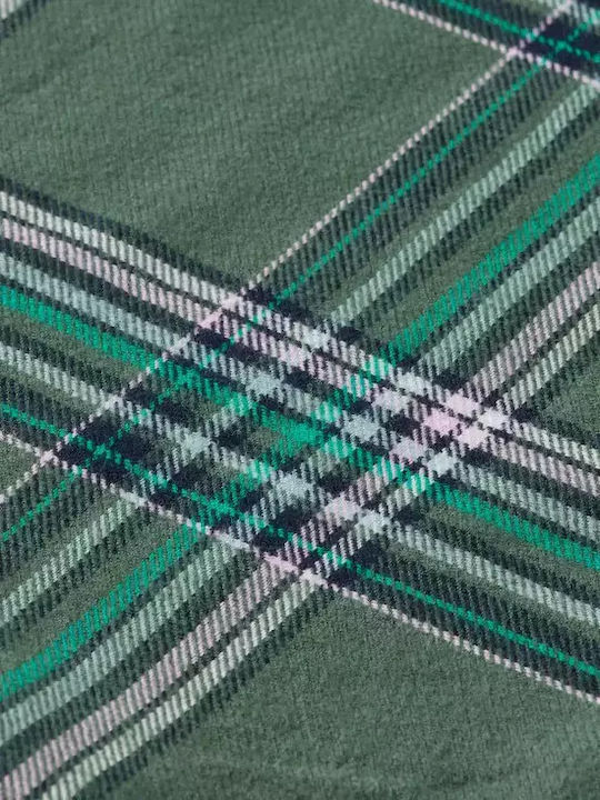 Long-sleeved Flannel Shirt Checked Multicolored Checkered