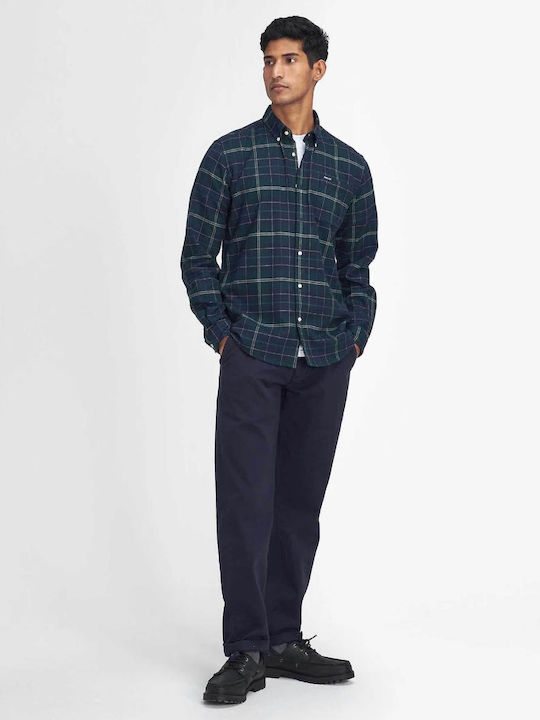 Barbour Long-sleeved Cotton Shirt Dark Green