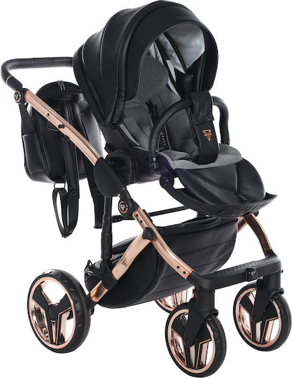 Junama Diamond Handcraft Adjustable 2 in 1 Baby Stroller Suitable for Newborn Black Copper