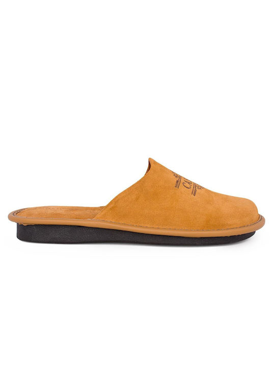 Castor Anatomic Men's Leather Slippers Brown