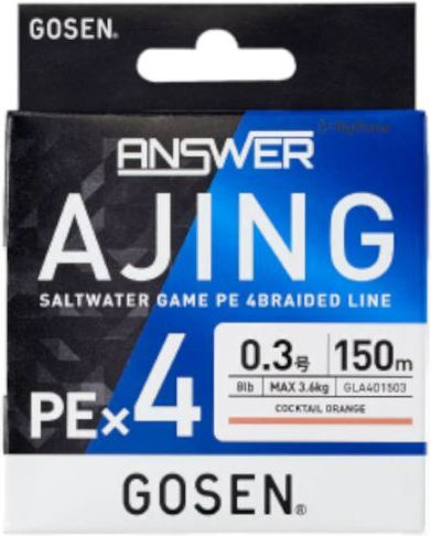 Fishing Line Gosen Ajing Answer X4 150 Orange Pe 0.3