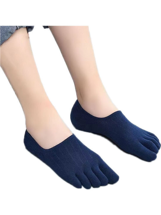 Axid Βαμβακερή Αόρατη Κάλτσα Δάχτυλα Toe Socks Μονόχρωμη Μπλε Axid Βαμβακερή Αόρατη Κάλτσα Δάχτυλα Toe Socks Μονόχρωμη Μπλε