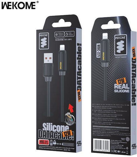 WK Wdc-27i USB-A zu Lightning Kabel 12W Schwarz 1m
