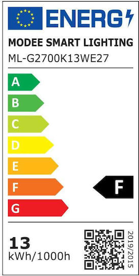 Modee Lighting Λάμπα LED 13W 120mm για Ντουί E27 και Σχήμα A65 Θερμό Λευκό 1350lm