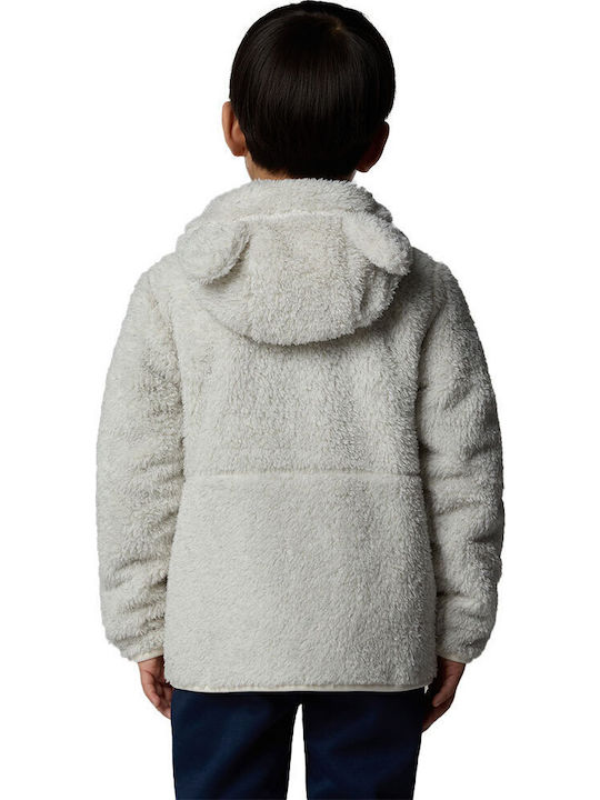 Παιδική Ζακέτα Φούτερ Fleece με Κουκούλα Λευκή Full
