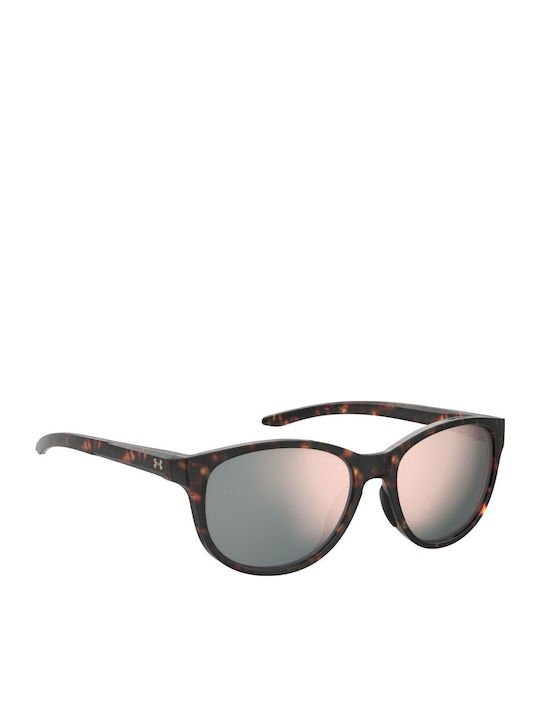 Under Armour Unisex Sunglasses with Brown Tartaruga Plastic Frame and Silver Mirror Lens UA 0014/G/S 086/0J