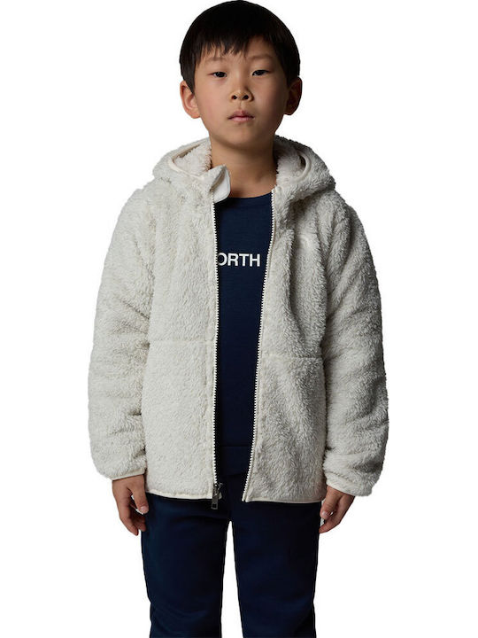 Παιδική Ζακέτα Φούτερ Fleece με Κουκούλα Λευκή Full