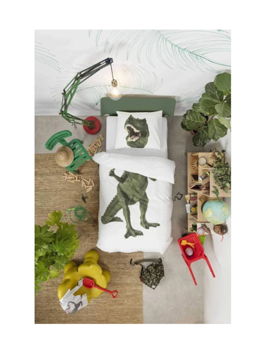 Snurk Set Kids Duvet Cover Single with Pillowcase White 160x220cm