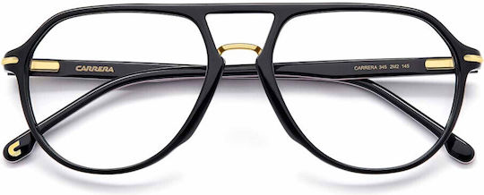 Carrera Plastic Eyeglass Frame Black 345 2M2