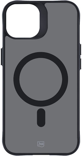 3MK Magcase Back Cover Silicone / Plastic / Tempered Glass 2mm Black (iPhone 15)