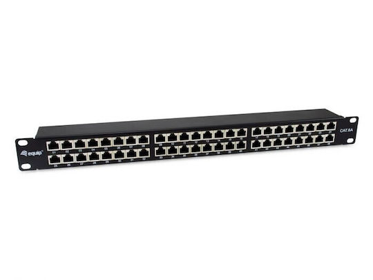 Equip Patch Panel για Rack 1U 19" 48 Θυρών cat6a Μαύρο