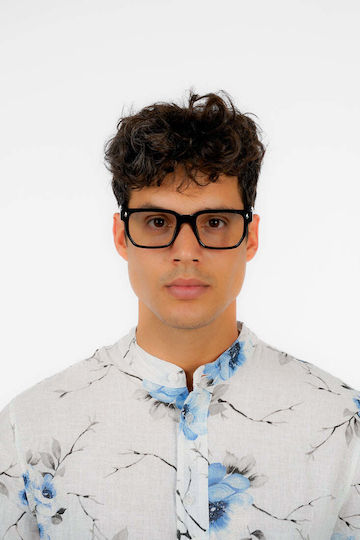 Red Raven Männer Acetat Brillengestell Schwarz