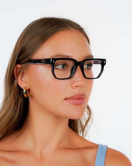 Red Raven Männer Acetat Brillengestell Schwarz