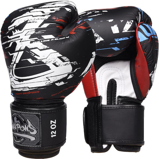 8 Weapons Boxing Gloves Leather for Match Black