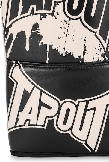 Tapout Boxhandschuhe Leder für Kampf Schwarz