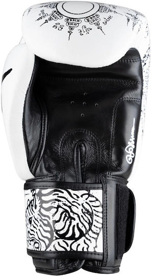 8 Weapons Leather Boxing Competition Gloves White