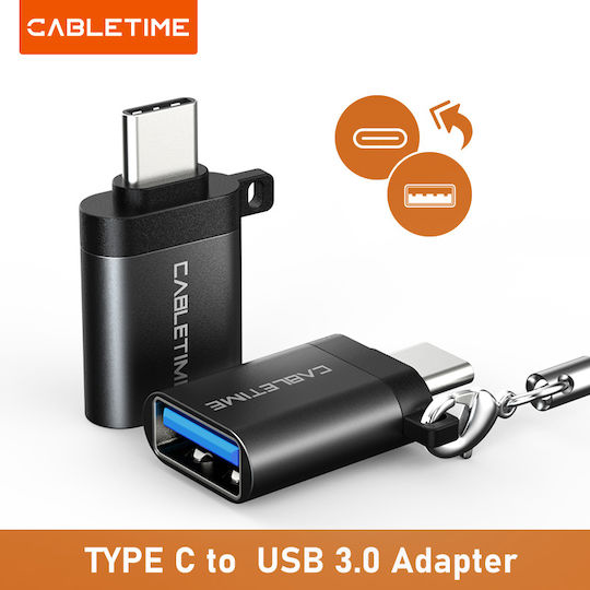 Cabletime Konverter USB-C männlich zu USB-A weiblich 1Stück CT-OTG-CMAF-ABL