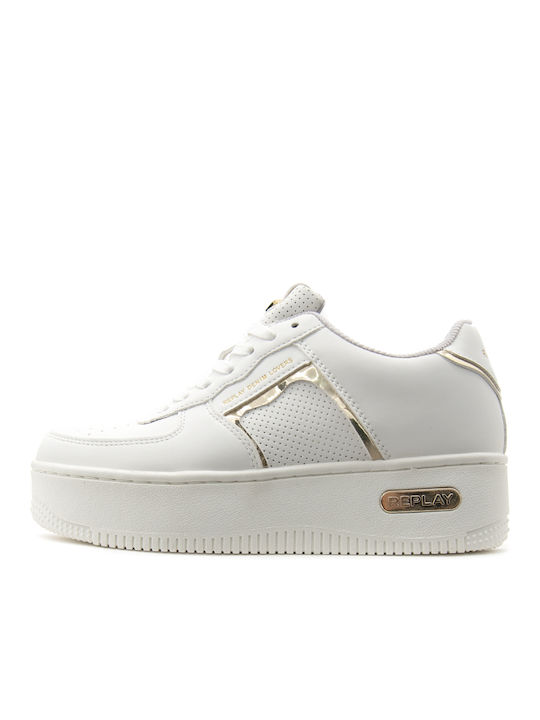 Replay Epic Flatforms Sneakers White-Gold