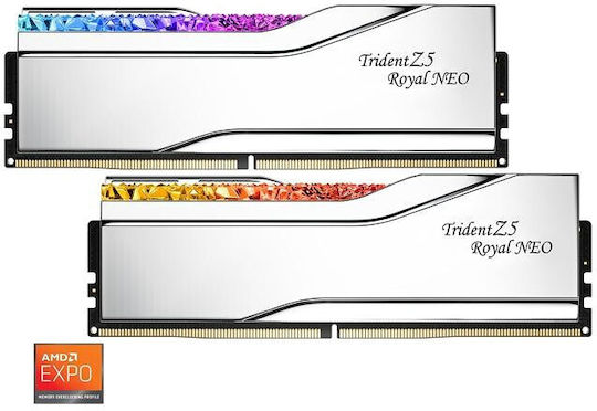 G.Skill Trident Z5 Royal Neo EXPO 32GB DDR5 RAM with 2 Modules (2x16GB) and 6400 Speed for Desktop