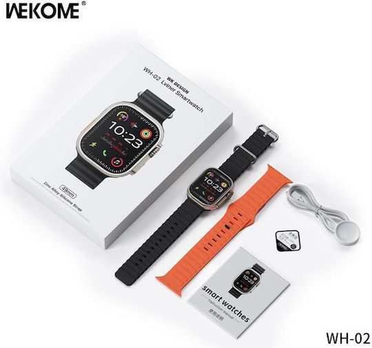 WK WH-02 Titanium 49mm Smartwatch με Παλμογράφο (Χρυσό)