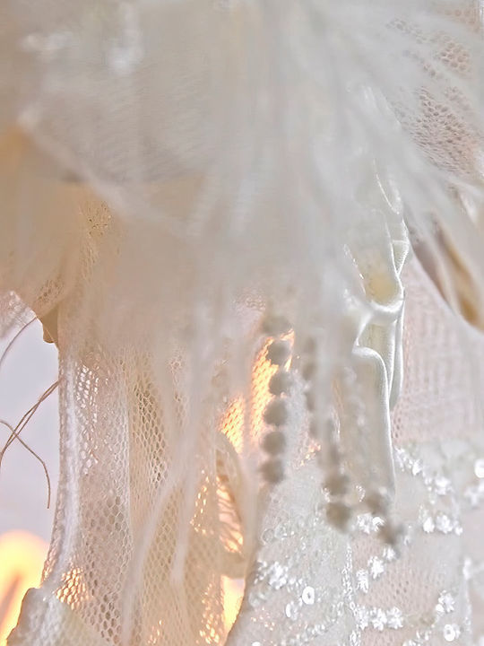 Stova Bambini Alb Rochie de Botez din Tulle