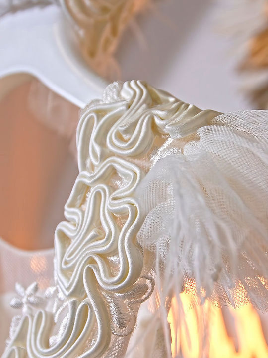 Stova Bambini Alb Rochie de Botez din Tulle