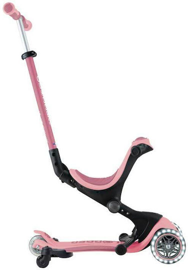 Globber Kinderroller Klappbar Go Up Sporty Lights 360° 3-Rad mit LED-Beleuchtung Pastell Rosa