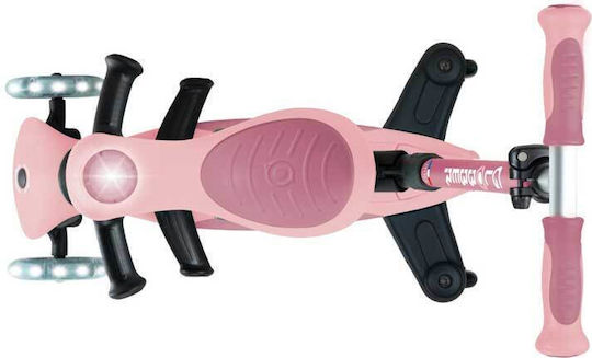 Globber Kinderroller Klappbar Go Up Sporty Lights 360° 3-Rad mit LED-Beleuchtung Pastell Rosa