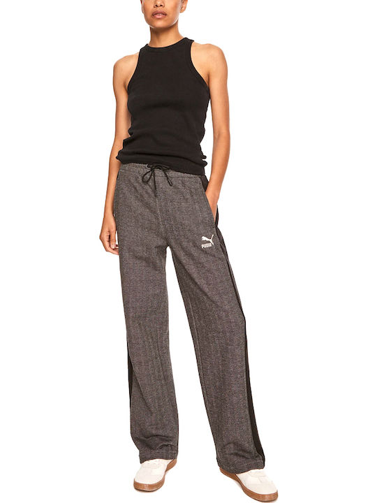 T7 High Waist Sweatpants White-Black