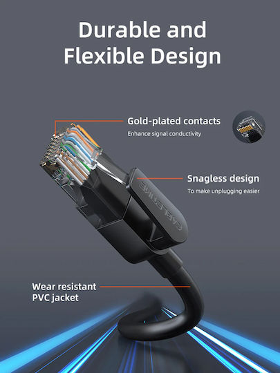 Cabletime Cat.6 (Gigabit) Καλώδιο Δικτύου Ethernet 0.5m Μαύρο 10τμχ