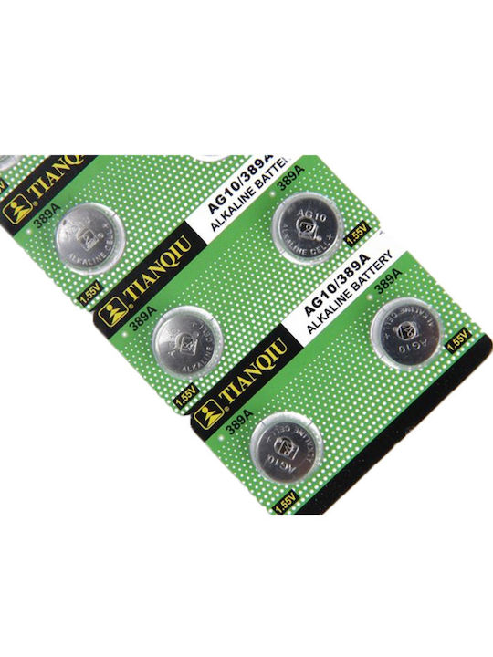 TianQiu Tianqiu AG10/389A Алкални Батерии За часовници LR54 1.5V 10бр