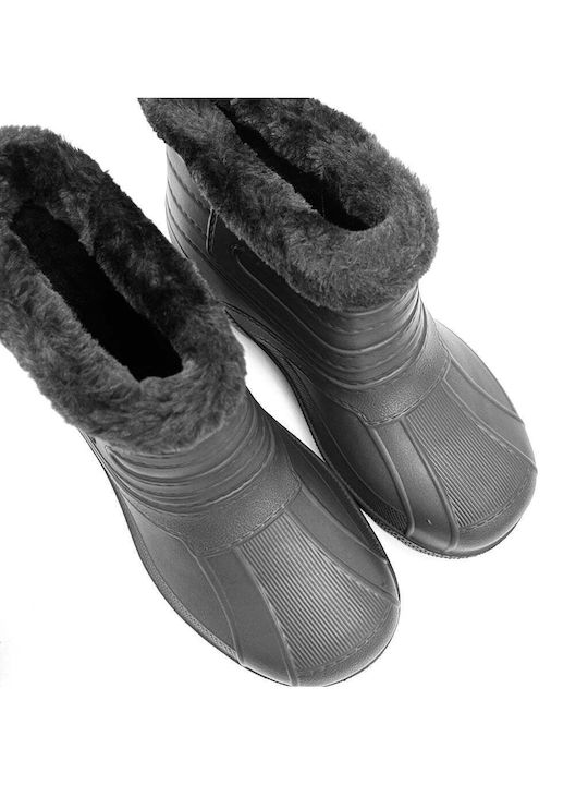 Ustyle Work Wellies Ankle with Fur Black