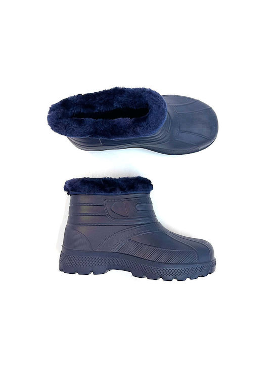 Ustyle Work Wellies Ankle with Fur Blue
