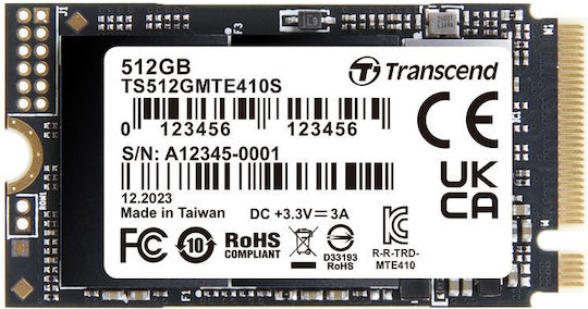 Transcend SSD 512GB Тип M.2 С Връзка PCI Express 4.0 TS512GMTE410S