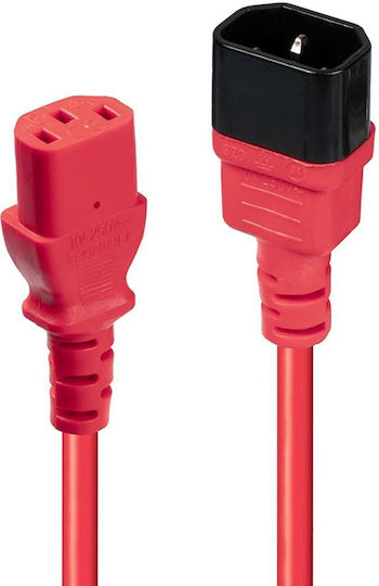 Lindy IEC C14 / IEC C13 - IEC C14 / IEC C13 Kabel 0.5m Rot (30476)
