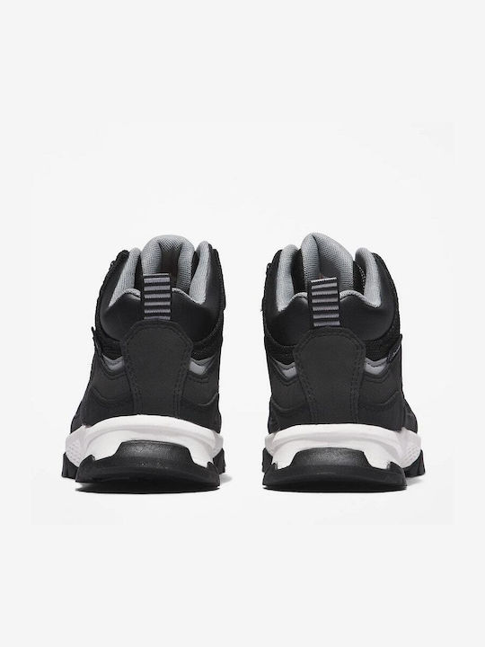 Lincoln Peak Hiker Kids PU Leather Boots with Lace Black