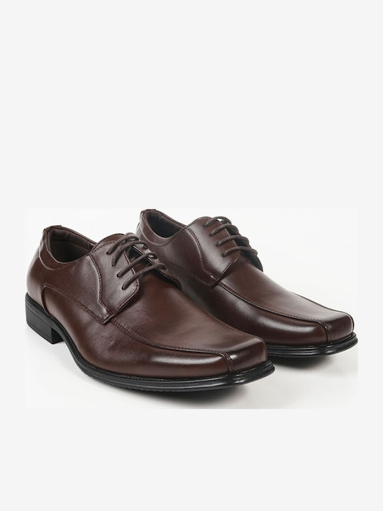 Lace-up Δερμάτινα Ανδρικά Casual Παπούτσια Καφέ