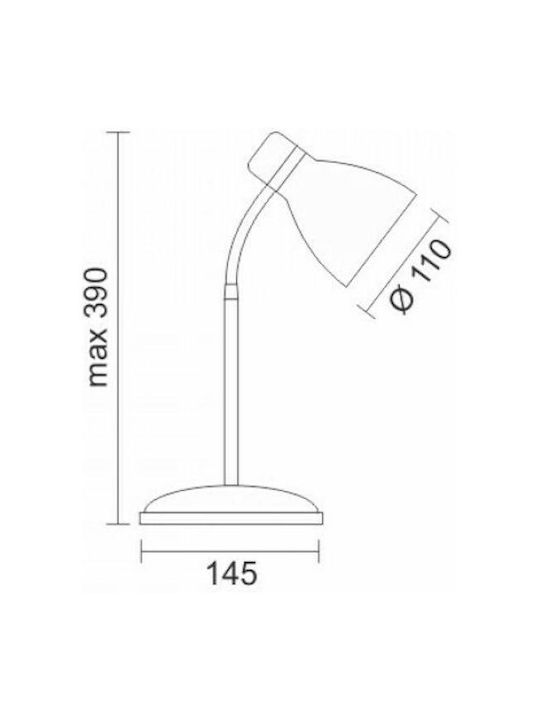 Spot Light Office Lamp with Flexible Arm for Socket E27 in Gray Color