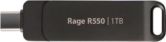 Patriot Rage R550 1.0TB USB 2.0 Stick with connection USB-A & USB-C Black