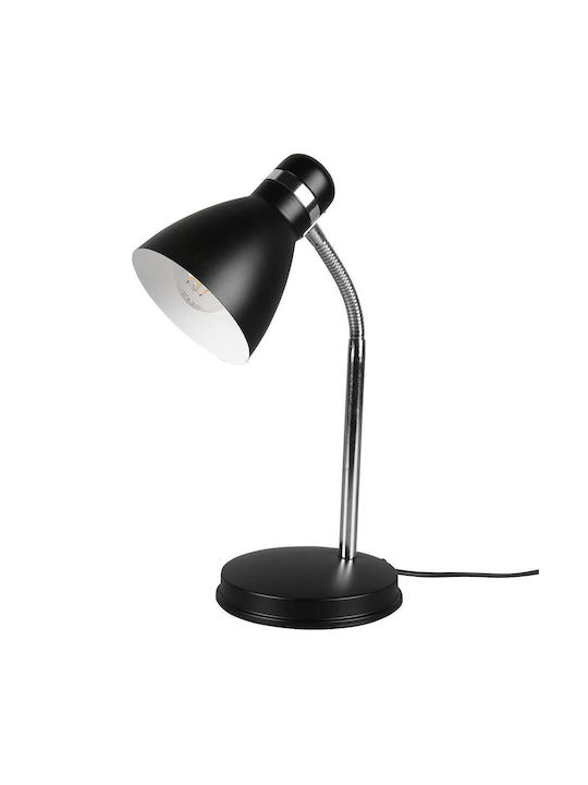 Trio Lighting Harvey Φωτιστικό Γραφείου με Εύκαμπτο Βραχίονα για Ντουί E27 σε Μαύρο Χρώμα