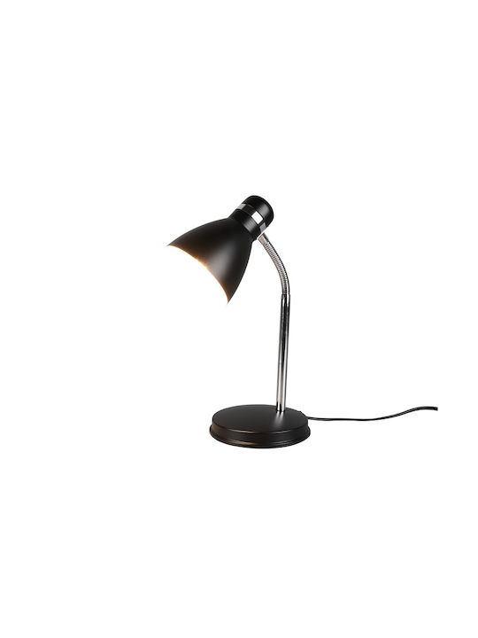 Trio Lighting Harvey Φωτιστικό Γραφείου με Εύκαμπτο Βραχίονα για Ντουί E27 σε Μαύρο Χρώμα