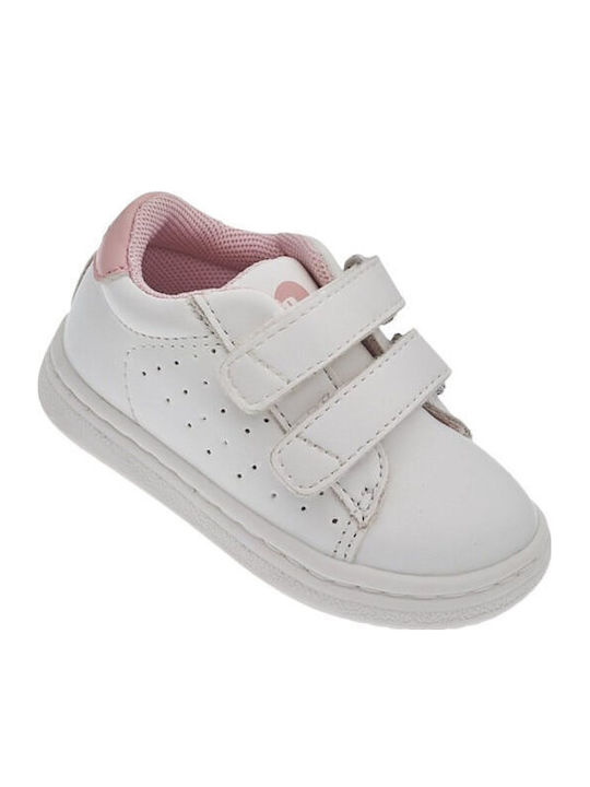 Παιδικά Sneakers Ανατομικά με Σκρατς Λευκά