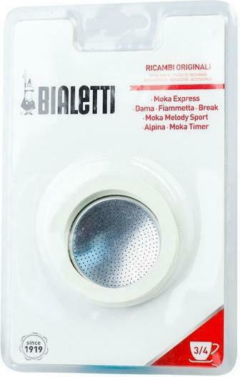 Bialetti 800003 Coffee Maker Replacement Filter & 3 Flanges for Moka 3/4 Cups