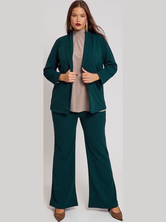 Jucita Long Women's Crepe Blazer Green