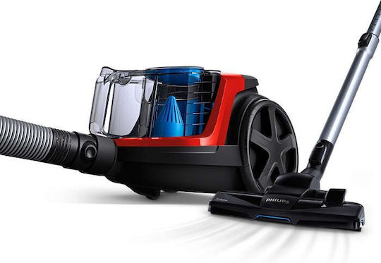 Philips Powerpro Compact Staubsauger 900W Beutellos 1.5Es Rot