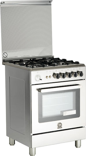 La Germania RI6 4C 81T C X GPL Aragaz cu Gaz Lichefiat 65lt cu Plite pe Gaz Lichefiat L60cm. Inox