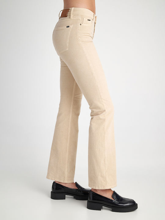 Staff Women's Cotton Trousers in Bootcut Fit Beige