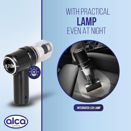 Alca 221300 Car Handheld Vacuum Dry Vacuuming with Power 50W Rechargeable 7.4V