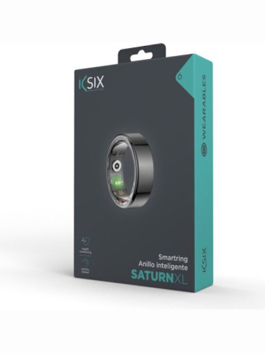 Ksix Saturn Smart Ring 21.4mm Wasserdicht mit Pulsmesser Schwarz