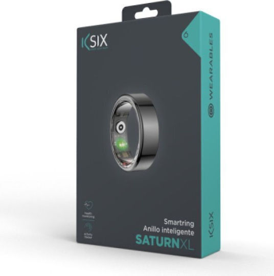 Ksix Saturn Smart Ring 21.4mm Wasserdicht mit Pulsmesser Schwarz